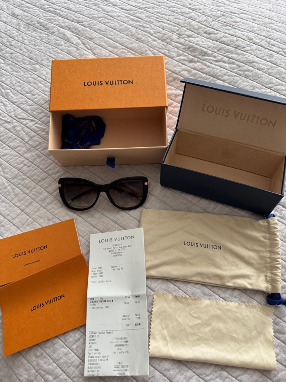 Louis Vuitton Charlotte Sunglasses (Black Cat Eye Monogram Arms) - Picture 12 of 14